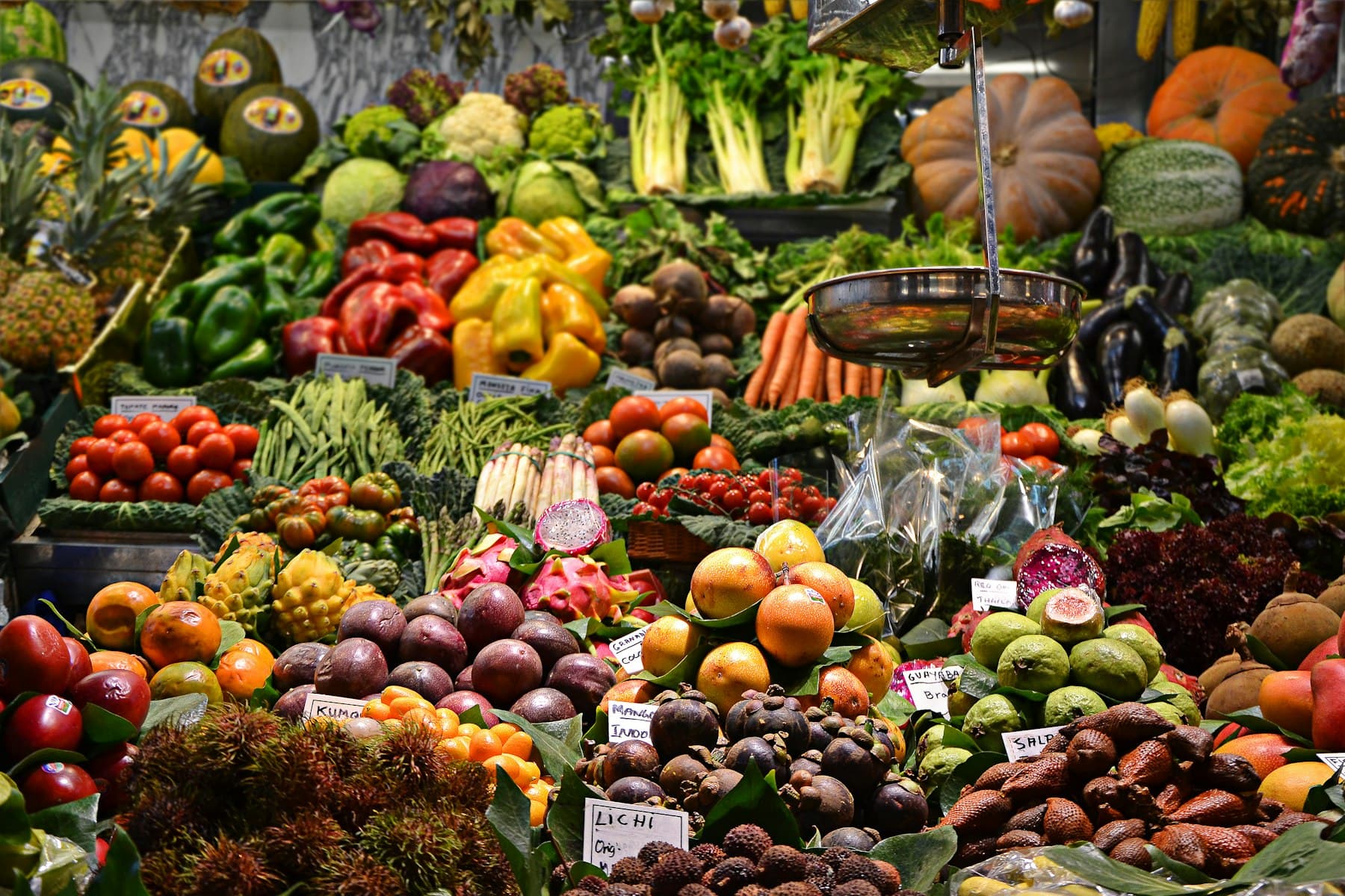 Illustrative photograph of fresh produce in a market.