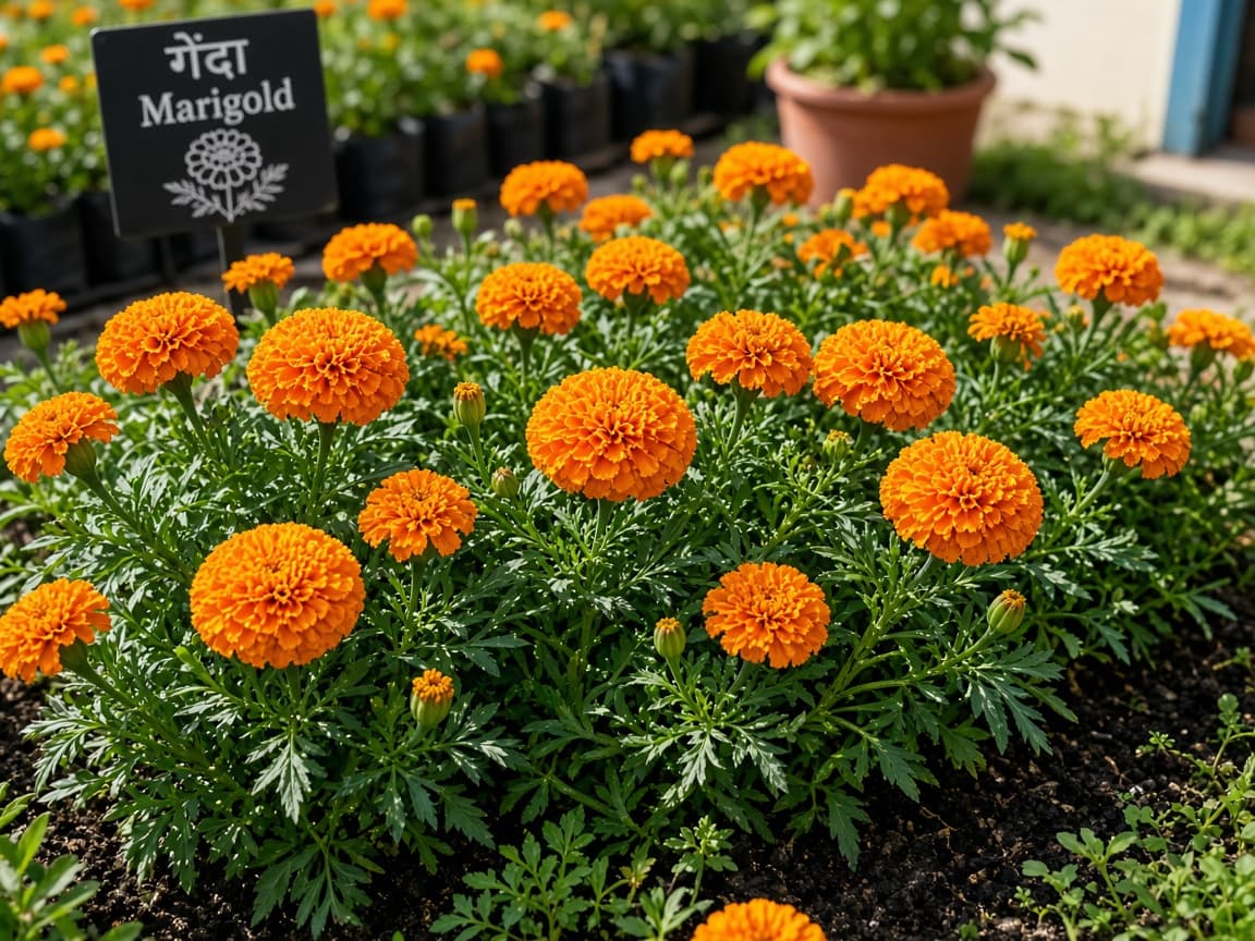 Illustrative photograph used for the Marigold saplings enquiry listing. This is not an AGRO PARKS product photograph.